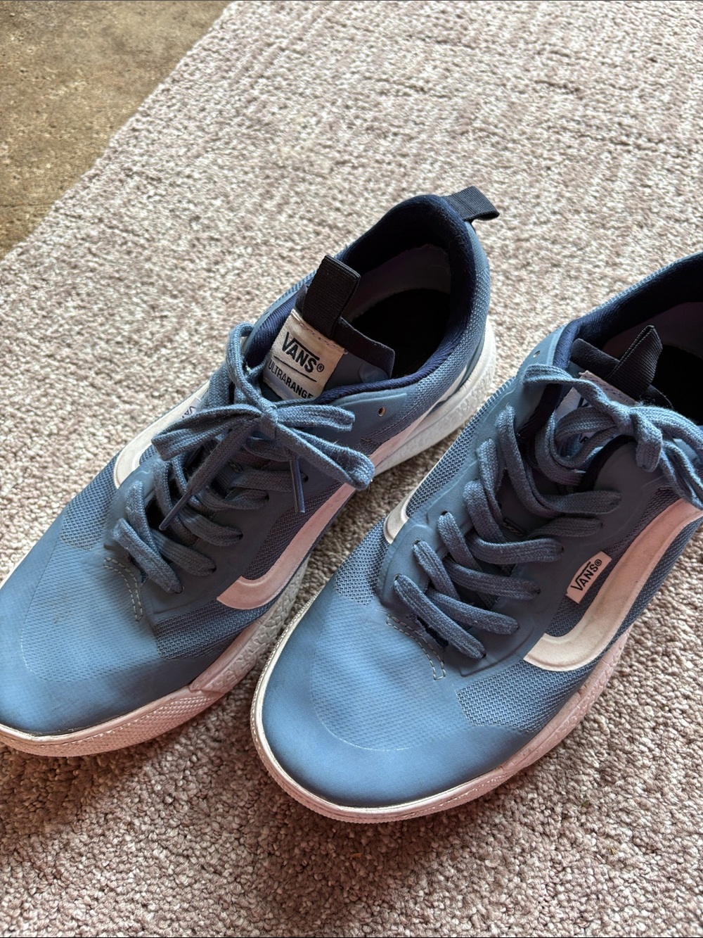 Vans Women’s Slate Blue Low-Top Sneakers with White Side Stripe